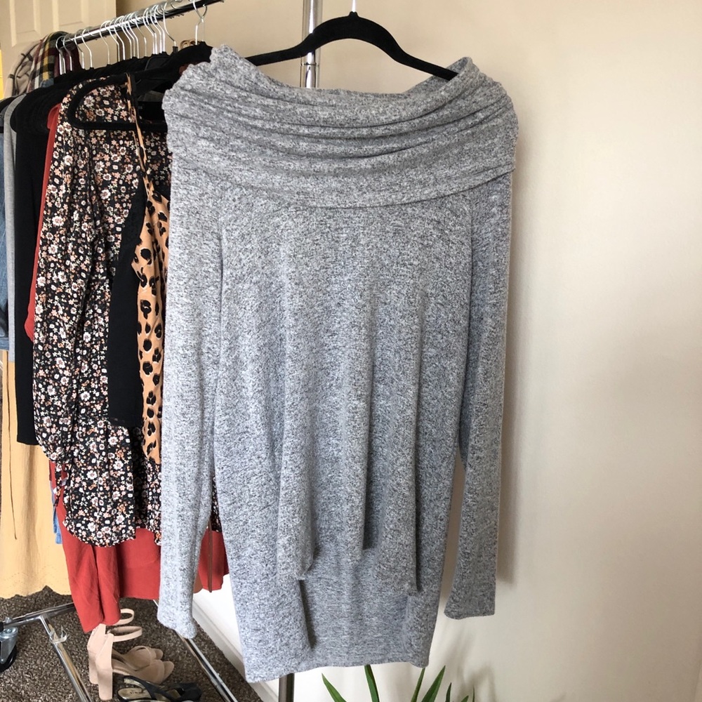 Cozy convertible neckline tunic